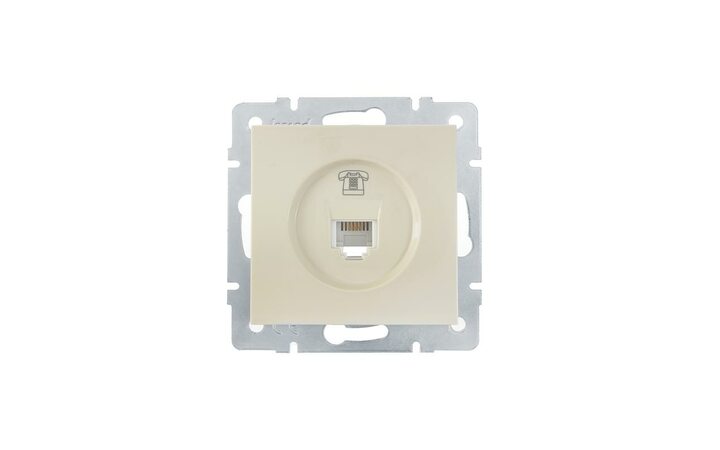 фото - Розетка телефонная СП Vesna евро стандарт механизм крем. LEZARD 742-0388-137