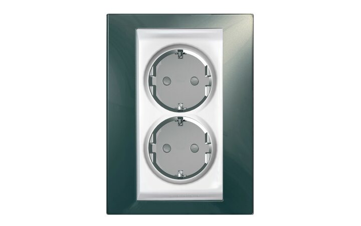 фото - Schneider Electric SE Unica Хамелеон Шампань Розетка 2-ая с з/к (белая вставка) (MGU63.067.824)