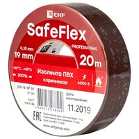 Изолента ПВХ 19мм (рул.20м) кор. SafeFlex EKF plc-iz-sf-br