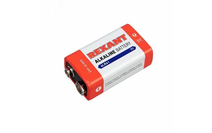 фото - Батарейка алкалиновая 6LR61, 9В, 1 шт, «Крона», блистер REXANT (30-1061)
