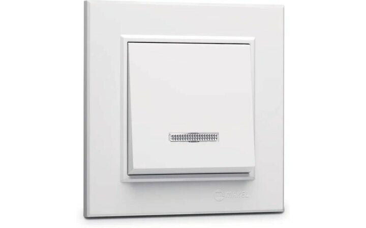 фото - Выключатель 1-кл. СП Karea 10А IP20 с подсветкой бел. Makel 56001021