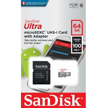 SanDisk Ultra Light 64 ГБ, 100 МБ/с, Class 10, SDSQUNR-064G-GN3MA