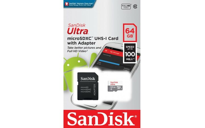 фото - SanDisk Ultra Light 64 ГБ, 100 МБ/с, Class 10, SDSQUNR-064G-GN3MA