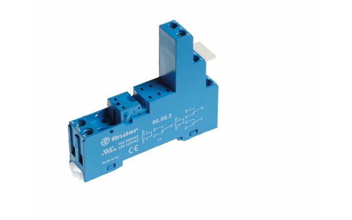 фото - Розетка с винтовыми клеммами (с зажимной клетью) для реле 40.51, 40.52, 40.61, 40.62 с метал. клипсой FINDER 95059SMA