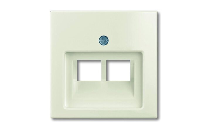 фото - ABB BJB Basic 55 Беж Накладка 2-ой ТЛФ/комп розетки наклонной 1753-0-0097 (1803-02-92)