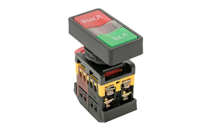 фото - Кнопка AS-22N "Пуск-Стоп" прямоугольная 220В NO+NC EKF pbn-as-rec