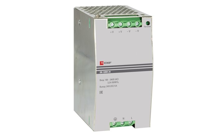 фото - Блок питания 24В DR-120W-24 EKF dr-120w-24