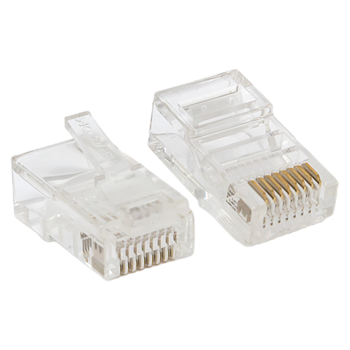 фото - Коннектор RJ-45 неэкранированный 8P8C 30мкд кат.5e универс. (уп.10шт) TeraLINK PRO EKF TRP-PLUG-5EUTP-10