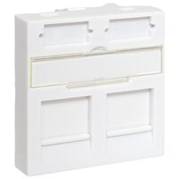 Вставка розеточная 45х45мм формат Mosaic на 2 модуля Keystone защ. шторки и маркерами бел. TeraLINK PRO EKF TRP-INS-MOS-2M2P-WH