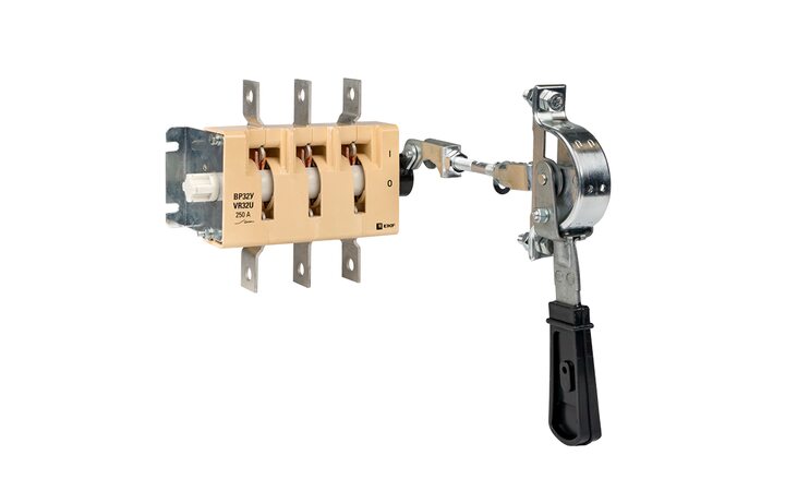 фото - Выключатель-разъединитель ВР32У-35A31240-R 250А 1 напр. с дугогасит. камерами с передней смещенной рукояткой MAXima EKF uvr32-35a31240-r