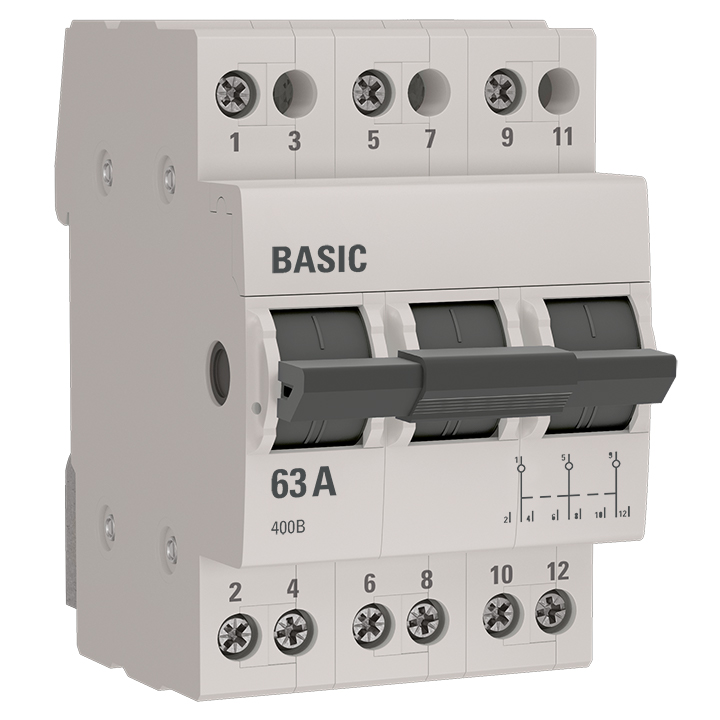 фото - Переключатель трехпозиционный 3п 63А Basic EKF tps-3-63