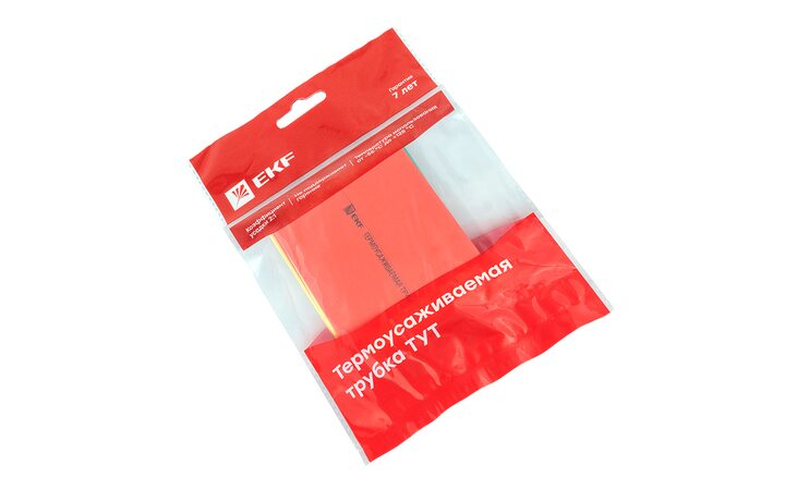 фото - Набор трубок термоусадочных ТУТ нг тонкостен. 50/25 (7 цветов по 3шт 100мм) EKF tut-n-50