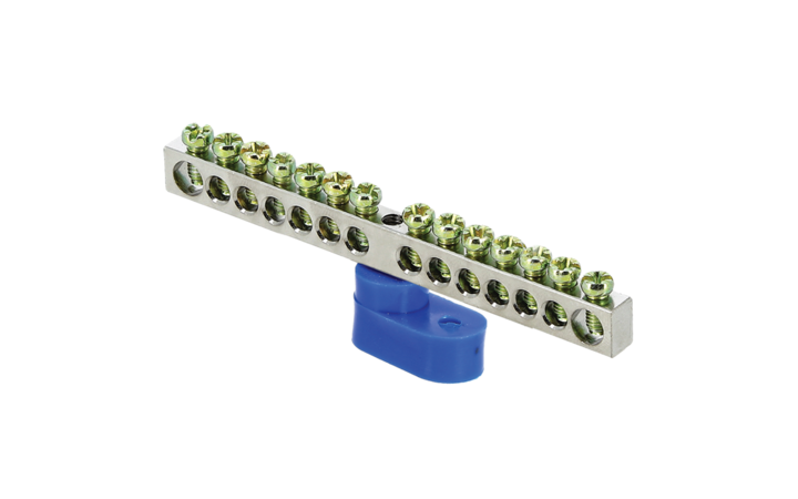 фото - Шина нулевая N 6х9 14 отвер. никель син. угловой изолятор PROxima EKF sn1-63-14-1