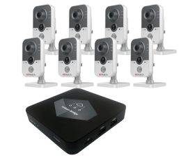 Комплект видеонаблюдения Ivideon Bridge + 8 IP-камер Hiwatch DS-I114W
