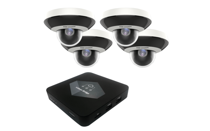 фото - Комплект видеонаблюдения Ivideon Bridge + 4 IP-камеры Hikvision DS-2DE1A200IW-DE3(2.8mm)