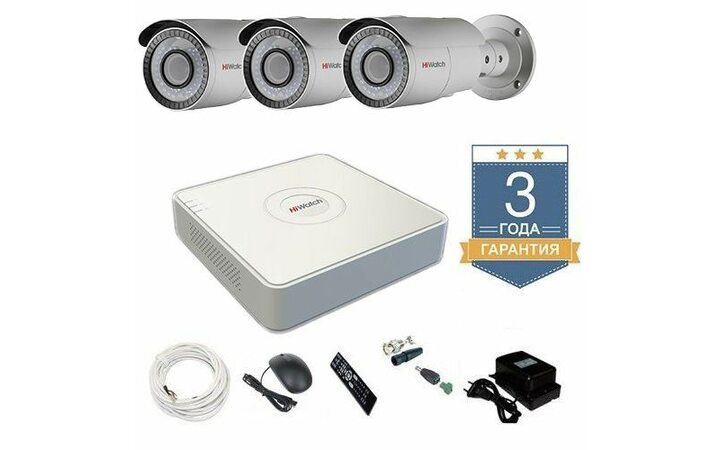фото - Комплект видеонаблюдения на 3 уличные камеры