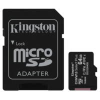 Карта памяти MicroSDXC 64Gb Class10 Kingston SDCS2/64GB Canvas Select Plus + adapter