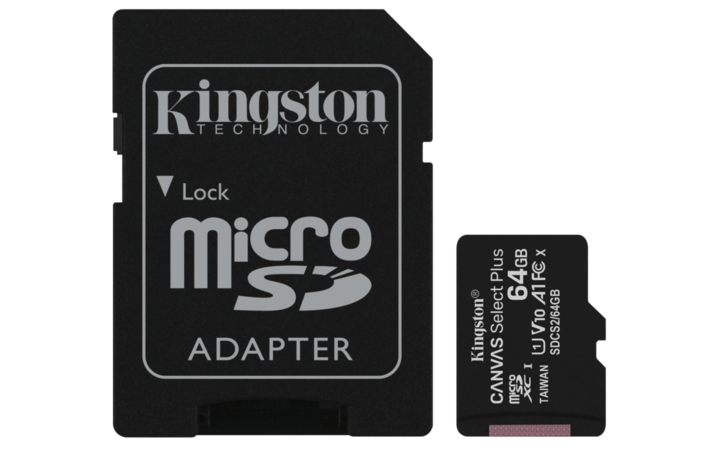 фото - Карта памяти MicroSDXC 64Gb Class10 Kingston SDCS2/64GB Canvas Select Plus + adapter