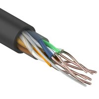 Кабель витая пара U/UTP, CAT 5e, PE, 4PR, 24AWG, OUTDOOR, SOLID, черный, 100м, REXANT 01-0045-100
