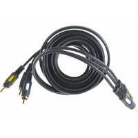 Шнур 3 RCA - 3 RCA, длина 3 метра, черный (GОLD- металл) REXANT