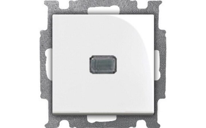 фото - ABB BJB Basic 55 Бел Выключатель 1-клавишный с подсветкой (1012-0-2153 (2006/1 UCGL-94)