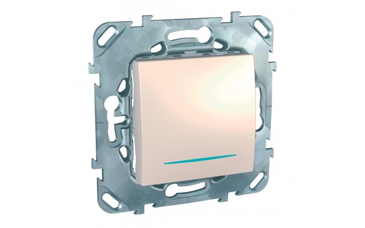 фото - Schneider Electric SE Unica Беж Выключатель 1-клавишный с подсветкой(сх.1) (MGU5.201.25NZD)