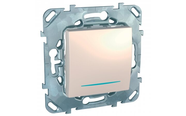 фото - Schneider Electric SE Unica Беж Переключатель перекрестный 1-клавишный (сх.7) с подсветкой (MGU5.205.25NZD)
