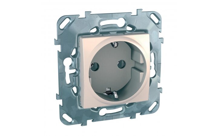 фото - Schneider Electric SE Unica Беж Розетка 1-ая с с/з винт. зажим (MGU5.036.25ZD)