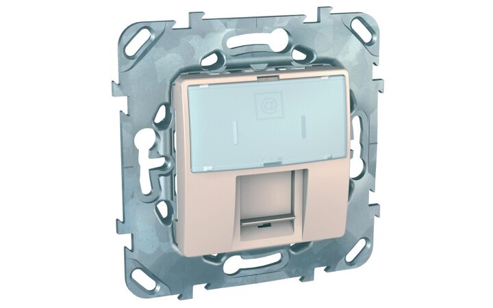 фото - Schneider Electric SE Unica Беж Розетка комп(RJ45) 1-ая кат 5е с полем для надписи (MGU5.421.25ZD)
