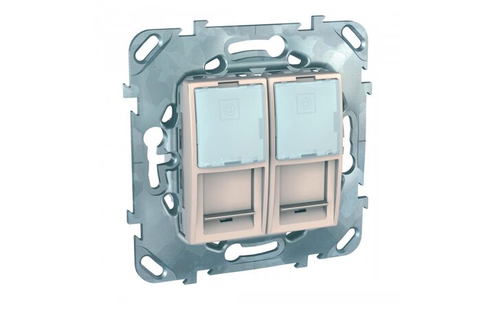 фото - Schneider Electric SE Unica Беж Розетка комп(RJ45) 2-ая кат 5е с полем для надписи (MGU5.2020.25ZD)