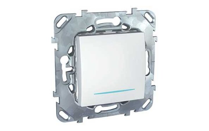 фото - Schneider Electric SE Unica Бел Выключатель 1-клавишный с подсветкой(сх.1) (MGU5.201.18NZD)
