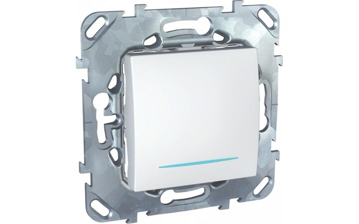фото - Schneider Electric SE Unica Бел Переключатель перекрестный 1-клавишный (сх.7) с подсветкой (MGU5.205.18NZD)