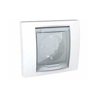 Schneider Electric SE Unica Бел Розетка 1-ая с/з, IP 44 с прозрачной крышкой и рамкой (моноблок) (MGU61.037.18)