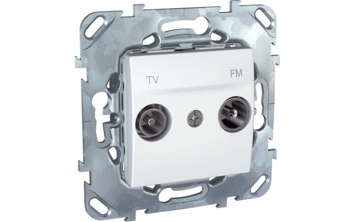 фото - Schneider Electric SE Unica Бел Розетка TV-FM единственная (MGU5.451.18ZD)