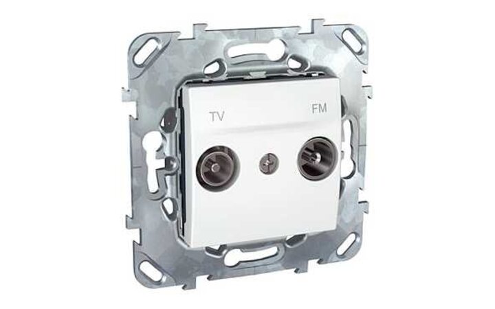 фото - Schneider Electric SE Unica Бел Розетка TV-FM проходная (MGU5.453.18ZD)