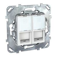 Schneider Electric SE Unica Бел Розетка комп(RJ45) 2-ая кат 5е с полем для надписи (MGU5.2020.18ZD)