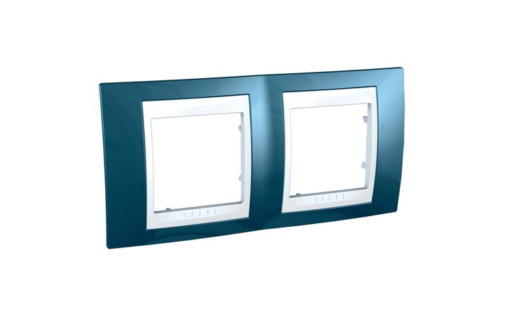 фото - Schneider Electric SE Unica Хамелеон Голубой лед/Бел Рамка 2-ая гориз (MGU6.004.854)