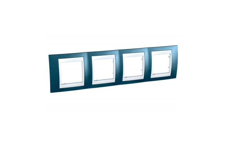 фото - Schneider Electric SE Unica Хамелеон Голубой лед/Бел Рамка 4-ая гориз (MGU6.008.854)