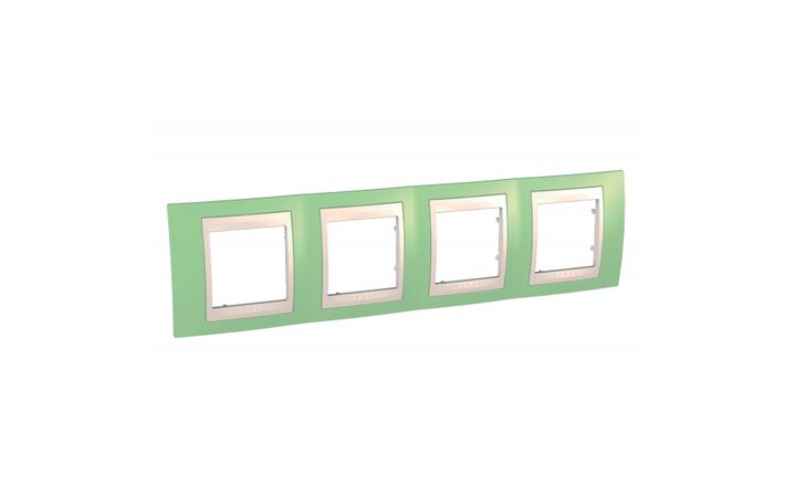 фото - Schneider Electric SE Unica Хамелеон Зеленое Яблоко/Беж Рамка 4-ая гориз (MGU6.008.563)
