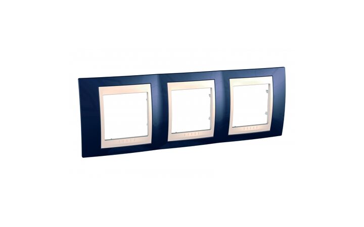 фото - Schneider Electric SE Unica Хамелеон Индиго/Беж Рамка 3-ая гориз (MGU6.006.542)