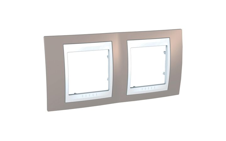 фото - Schneider Electric SE Unica Хамелеон Коричневый/Бел Рамка 2-ая гориз (MGU6.004.874)