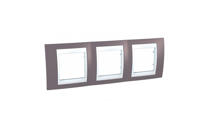 фото - Schneider Electric SE Unica Хамелеон Лиловый/Бел Рамка 3-ая гориз (MGU6.006.876)