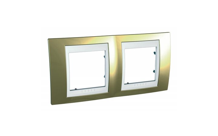 фото - Schneider Electric SE Unica Хамелеон Золото/Бел Рамка 2-ая гориз (MGU66.004.804)