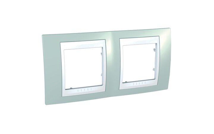 фото - Schneider Electric SE Unica Хамелеон Морская волна/Бел Рамка 2-ая гориз (MGU6.004.870)