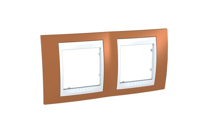 фото - Schneider Electric SE Unica Хамелеон Оранжевый/Бел Рамка 2-ая гориз (MGU6.004.869)