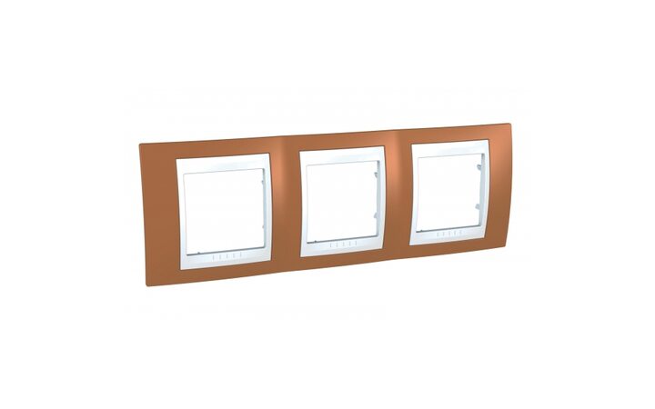 фото - Schneider Electric SE Unica Хамелеон Оранжевый/Бел Рамка 3-ая гориз (MGU6.006.869)