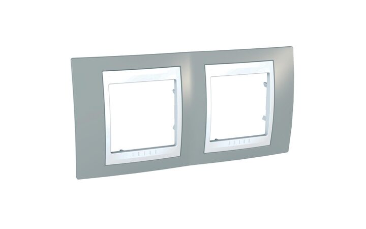 фото - Schneider Electric SE Unica Хамелеон Серый/Бел Рамка 2-ая гориз (MGU6.004.865)