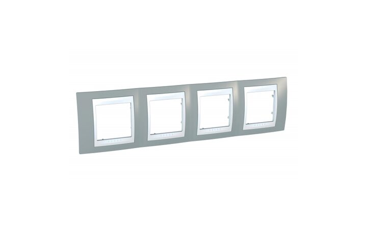 фото - Schneider Electric SE Unica Хамелеон Серый/Бел Рамка 4-ая гориз (MGU6.008.865)