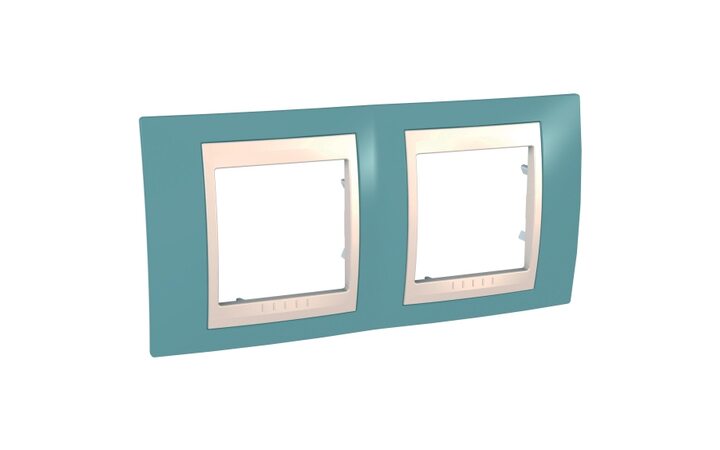 фото - Schneider Electric SE Unica Хамелеон Синий/Беж Рамка 2-ая гориз (MGU6.004.573)