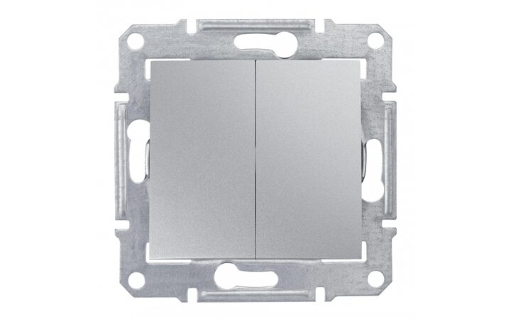 фото - Schneider Electric SE Sedna Алюминий Выключатель 2-клавишный 10А (сх.5) (SE SDN0300160)